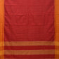 Red ilkal Cotton Handloom Saree with Checks Design No Blouse - Global Threads | Swadesiicart