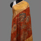 Red Kalamkari Hand Painted Kanchipuram Silk Handloom Dupatta with Dashavatar Design - Global Threads | Swadesiicart
