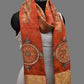 Red Kalamkari Hand Painted Kanchipuram Silk Handloom Dupatta with Dashavatar Design - Global Threads | Swadesiicart