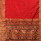 Red Paithani Silk Handloom Saree with Triple Muniya Border Saree - Global Threads | Swadesiicart