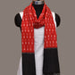 Red Pochampally Ikat Cotton Handloom Dupatta with Arrows Buta - Global Threads | Swadesiicart
