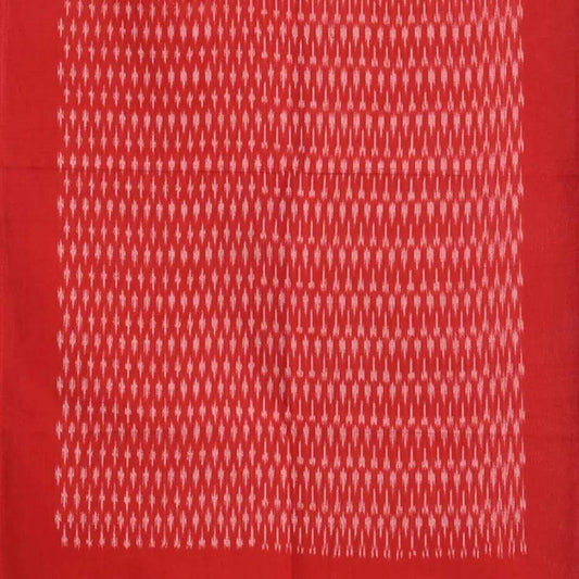 Red Pochampally Ikat Cotton Handloom Stole with Arrowhead Design - Global Threads | Swadesiicart