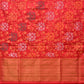 Red Uppada Silk Handloom Saree with All Over Floral Design - Global Threads | Swadesiicart