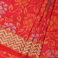 Red Uppada Silk Handloom Saree with All Over Floral Design - Global Threads | Swadesiicart