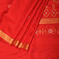 Red Uppada Silk Handloom Saree with Mango Pallu Design - Global Threads | Swadesiicart