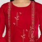 Yufta Pink Velvet Embroidered Tunic Co-Ord Set With Cotton Lining - Swadesiicart