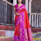 Anaita Red Soft Silk Woven Saree With Blouse