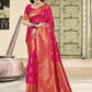 Anaita Red Soft Silk Woven Saree With Blouse
