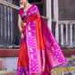 Anaita Red Soft Silk Woven Saree With Blouse