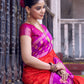 Anaita Red Soft Silk Woven Saree With Blouse