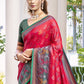 Anaita Red Silk Saree With Blouse Piece