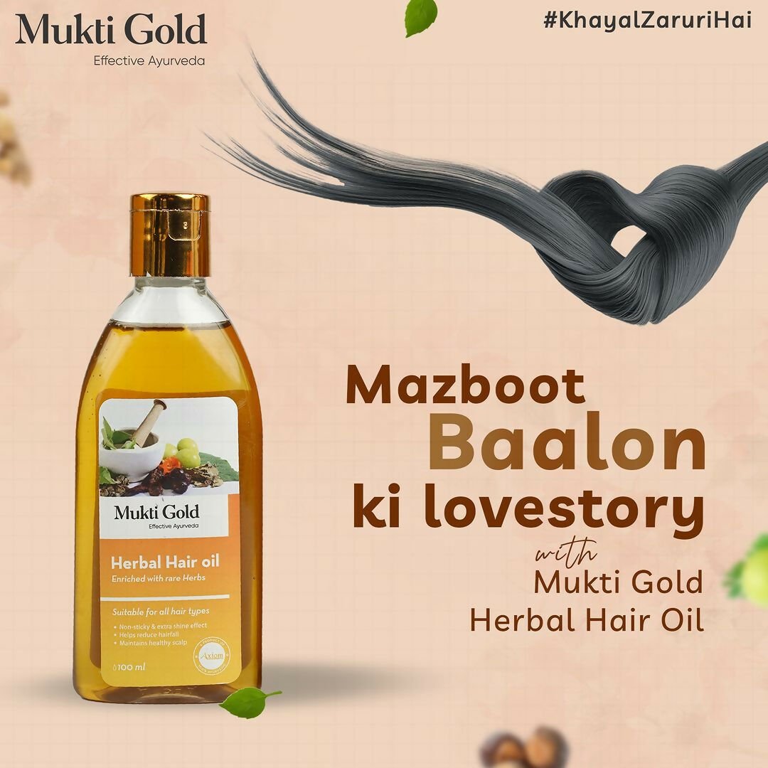 Axiom Mukti Gold Herbal Hair Oil - Swadesiicart