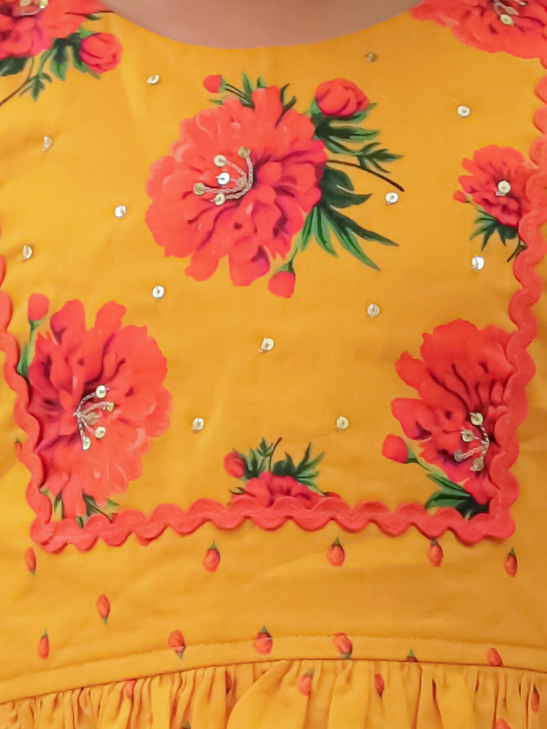 Lil Drama Genda Phool Mustard Choli and Lehanga Set For Girls | Swadesiicart