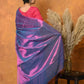 Very Much Indian Fusion Cotton Tissue Shimmer Saree - Dual Tone Purple | Swadesiicart