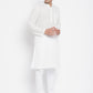 Even Apparels Pure Cotton Men's Kurta With Band Collar in White Color | Swadesiicart