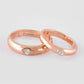 VOJ Stainless Steel Cubic Zirconia Gold-Polished Adjustable Couple Ring Set | Swadesiicart