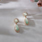 Long kundan earring (Mint green ) - Ruby Raang | Swadesiicart