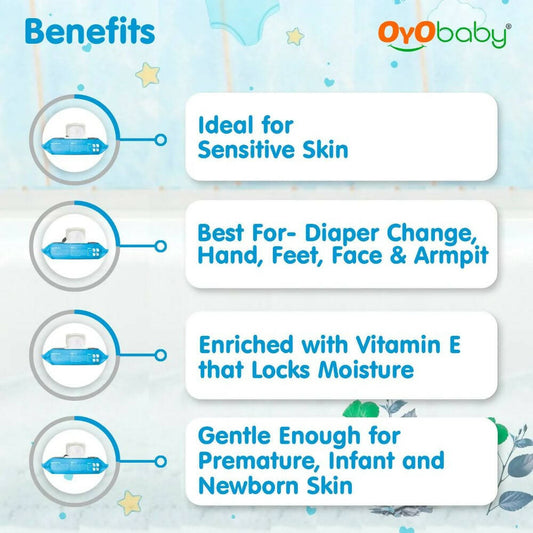 Oyo Baby 98% Water Baby Wipes - Swadesiicart