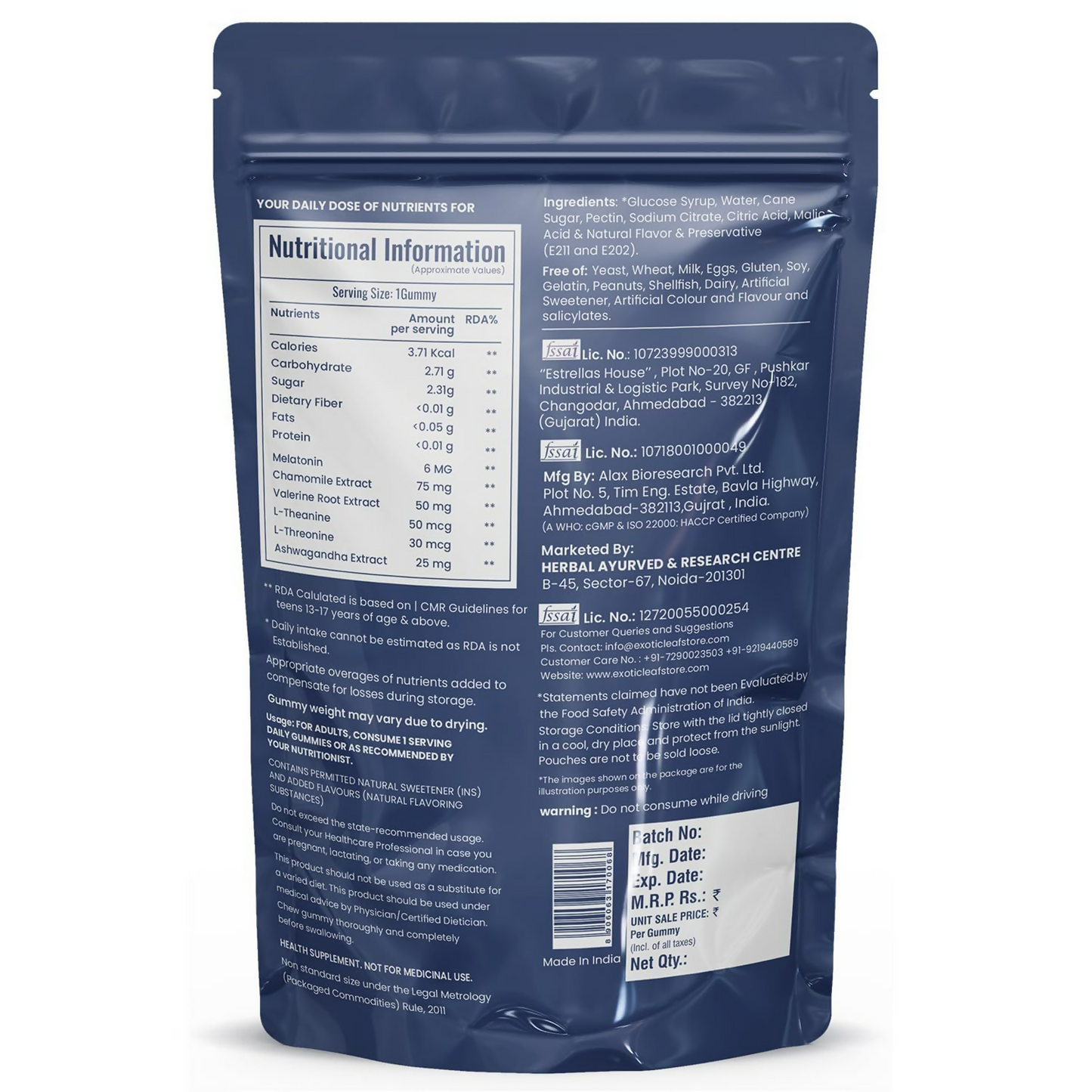 Exotic Leaf Melatonin Gummies - Swadesiicart