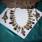 Long Kundan Neckpiece with Earrings with Multi Stones Jewellery Set (Gold) - Ruby Raang - Swadesiicart