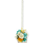 Flower Jewellery Gold-Polished Turquoise Blue Floral Jewellery Set - Ruby Raang - Swadesiicart