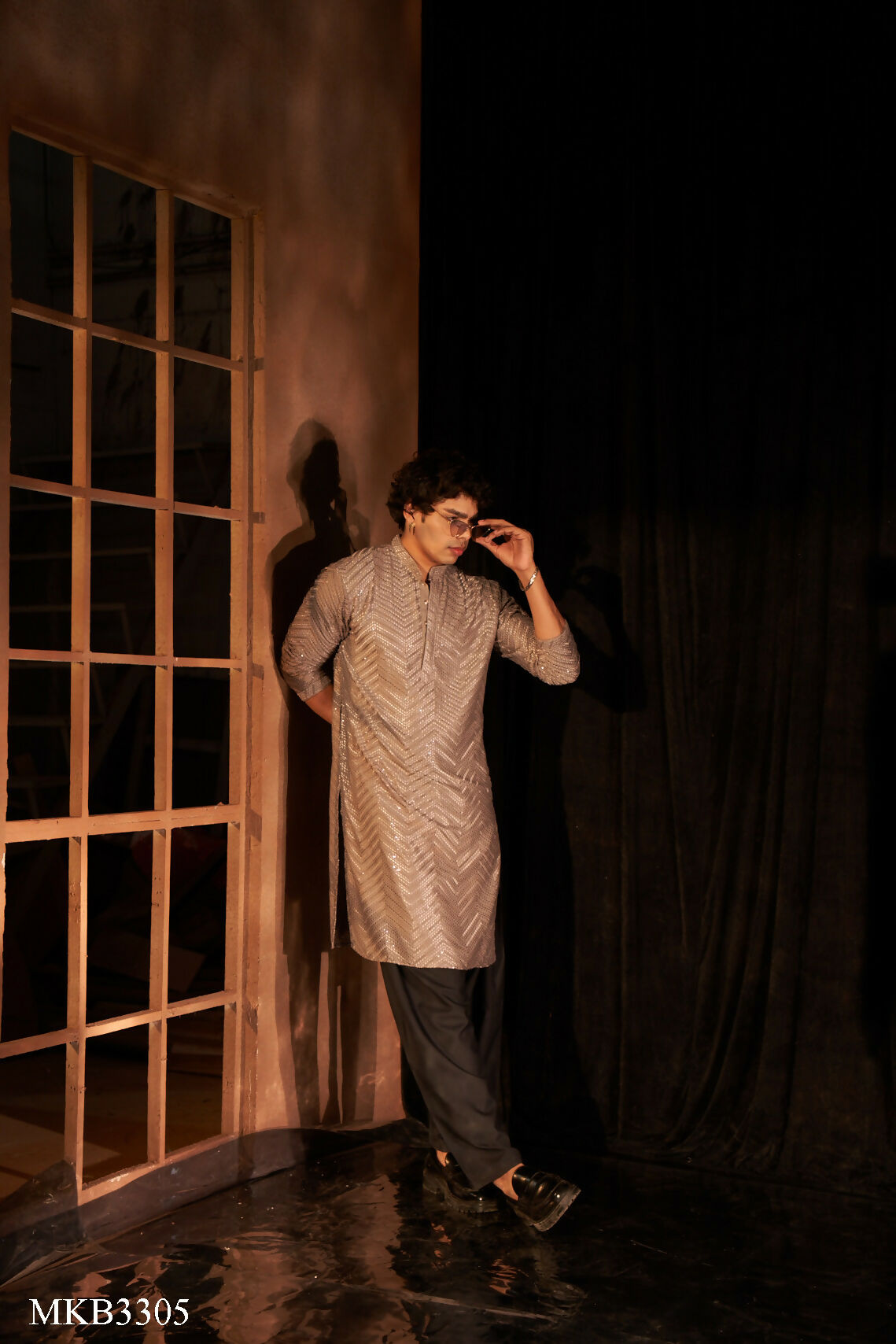 Grey Viscose Chikankari Embroidery Work Men's Kurta Set - Mahotsav | Swadesiicart