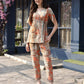 Orange Rayon Paisley Printed Top with Matching Bottom - Eesha - Swadesiicart
