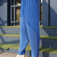 Blue Crush Plain Top with Matching Bottom - Eesha - Swadesiicart