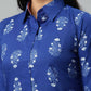 Ahalyaa Women Royal Blue Crepe Printed Tunic | Swadesiicart