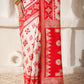 Shree Shyam Fashion Linen Cotton Red & White Saree