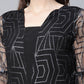 Ahalyaa Womens Crepe & Net Black Printed Jumpsuit - Swadesiicart