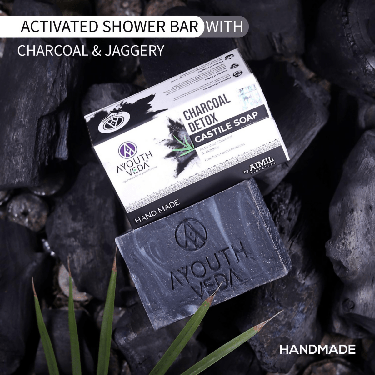 Ayouthveda Charcoal Detox Castile Soap - Swadesiicart