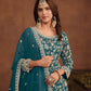 Anaita Teal Embroidered Faux Georgette Salwar Suit