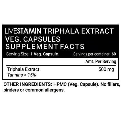 Livestamin Triphala Extract Capsules - Swadesiicart