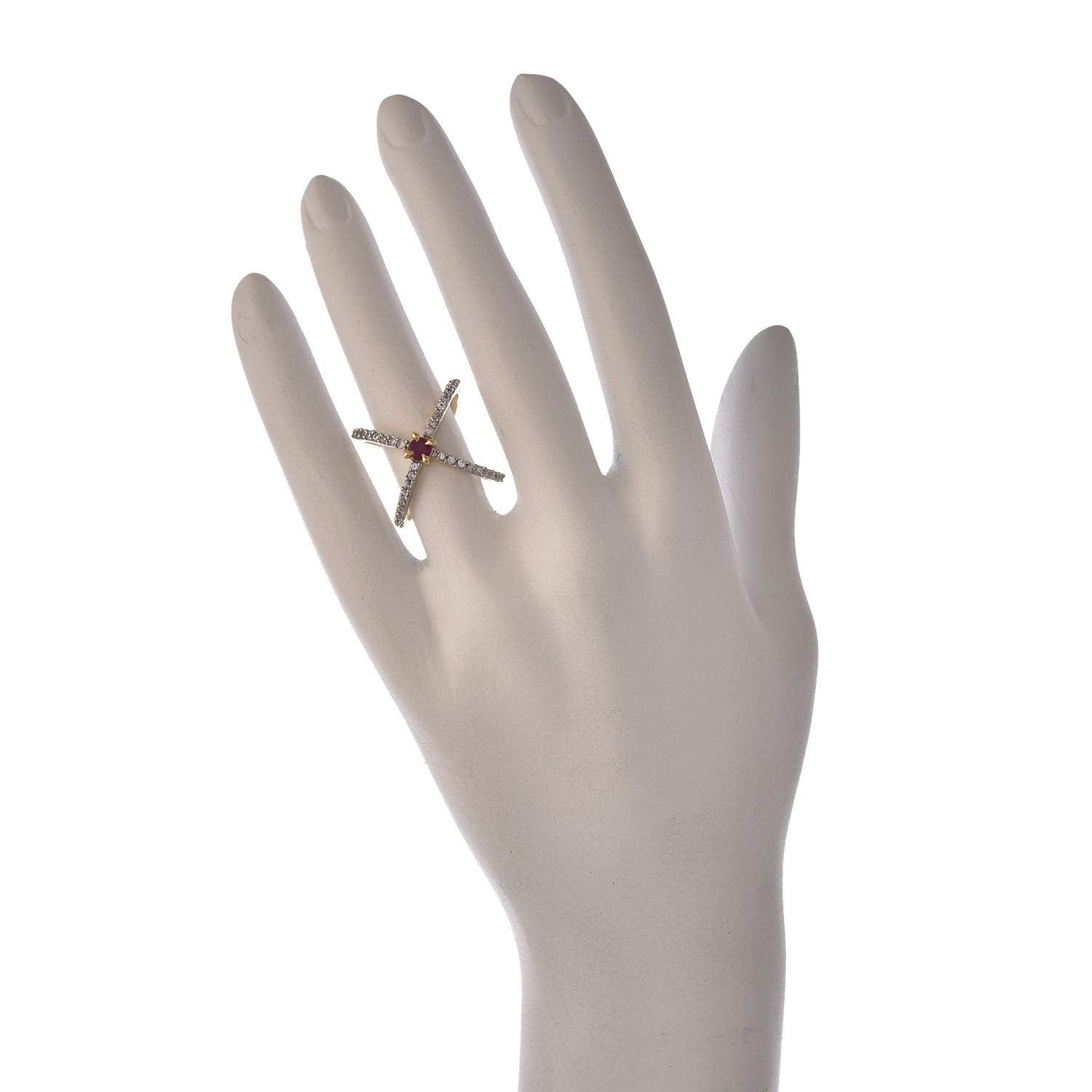 Gold-Polished Alloy Traditional Red Green Ring - The Pari | Swadesiicart