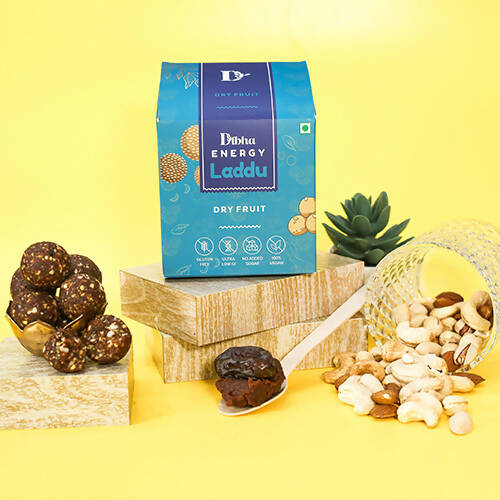 Dibha Dry Fruits Laddu (Vegan, Sugar-Free, Gluten-Free, 100% Natural) | Swadesiicart