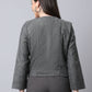 Even Apparels Black Pure Wool Open Front Statement Women's Jacket | Swadesiicart