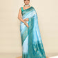 Joban Fashion Sky Blue & Rama Plain With Weaving Border Banarasi Silk Sarees | Swadesiicart