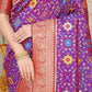 Jyoti Fashion Women's Purple Patola Silk Zari Woven Saree with Blouse | Swadesiicart
