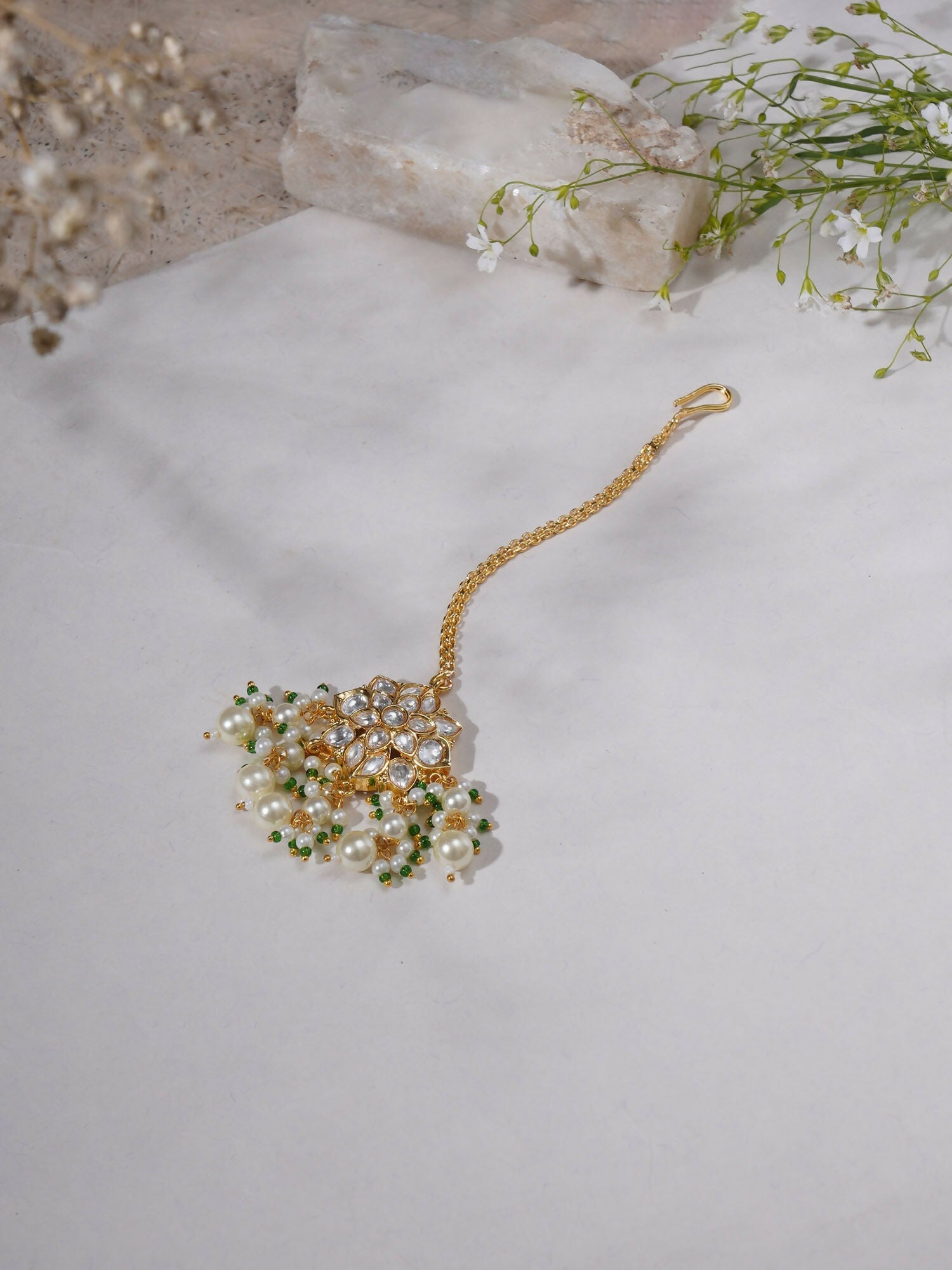 Kundan Maang Tikka (Gold) - Ruby Raang | Swadesiicart
