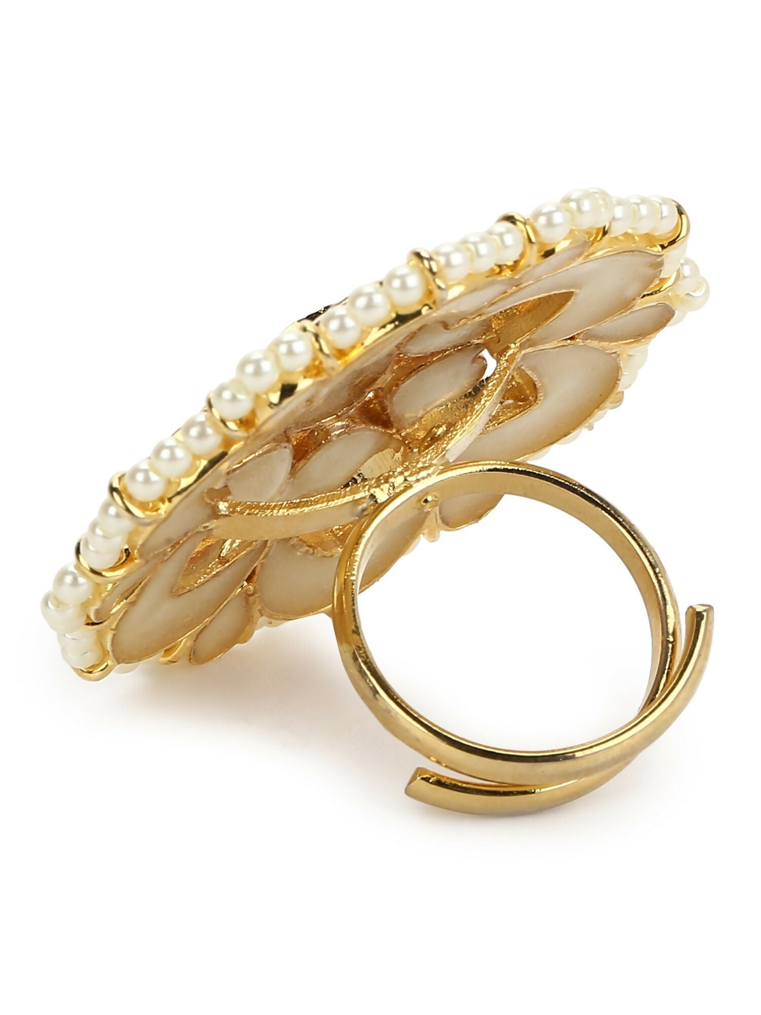Oversized Kundan Ring- Ruby Raang | Swadesiicart