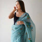Vamsee Urvashi Blue Organza Saree - Swadesiicart