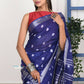 Very Much Indian Handmade Tie And Dye Cotton Saree By Women Weavers - Indigo Blue | Swadesiicart