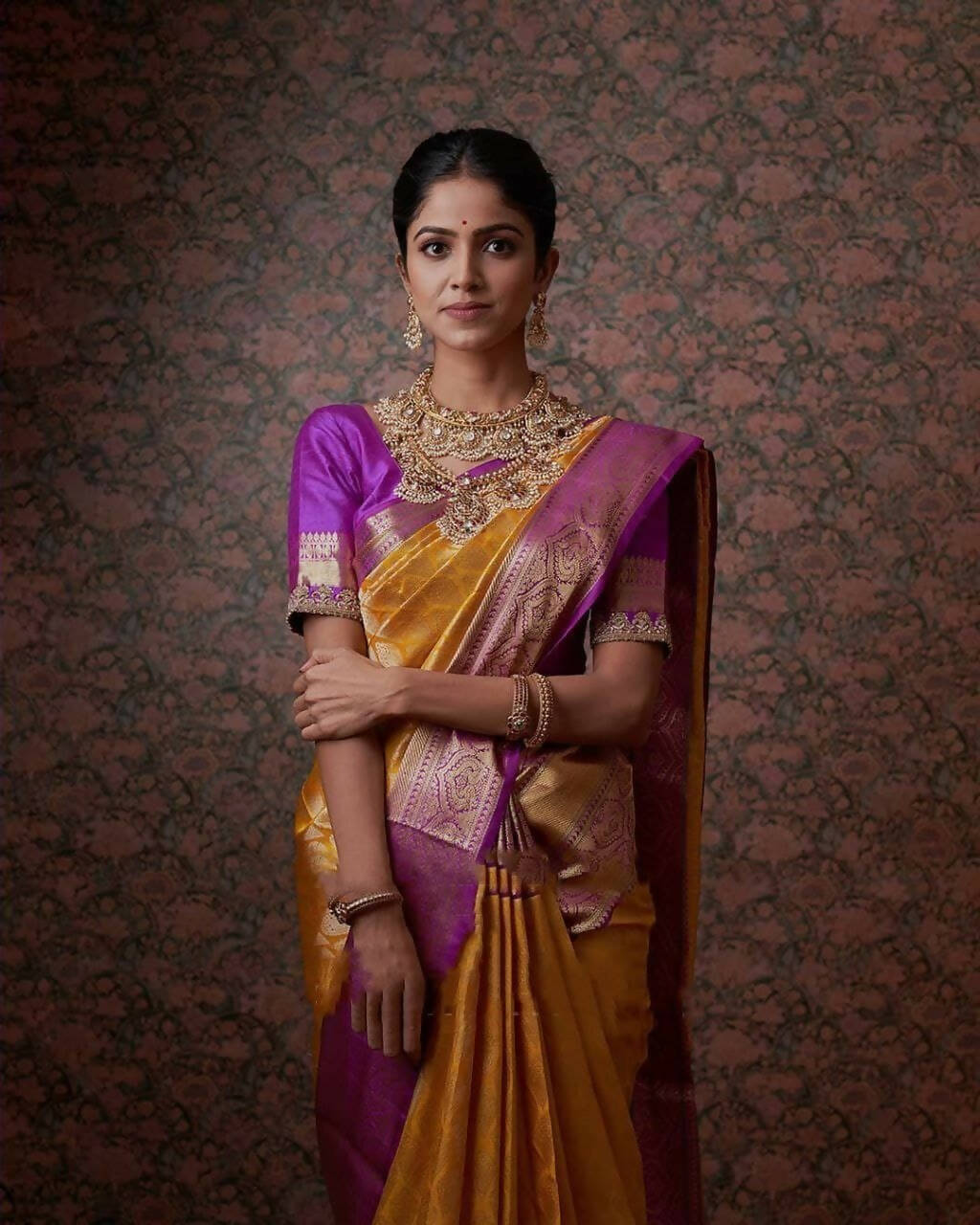 DEIANA'S Beautiful Designer Golden zari Soft Lichi Silk Saree - Yellow - Swadesiicart