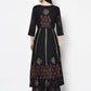 Aniyah Rayon Black Color Block Print Anarkali Kurta (AN-187K)