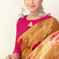 Brown Georgette Floral Printed Saree With Unstitched Blouse Piece - Jyoti