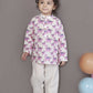 Breathables Kids Boys & Girls Cotton Night Suit – Purple Dinosaur Print Kurta & Pyjama Co-Ord Set