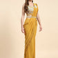 Yellow Lycra Solid Ready to wear Saree with stitched Blouse - Vanita | Swadesiicart