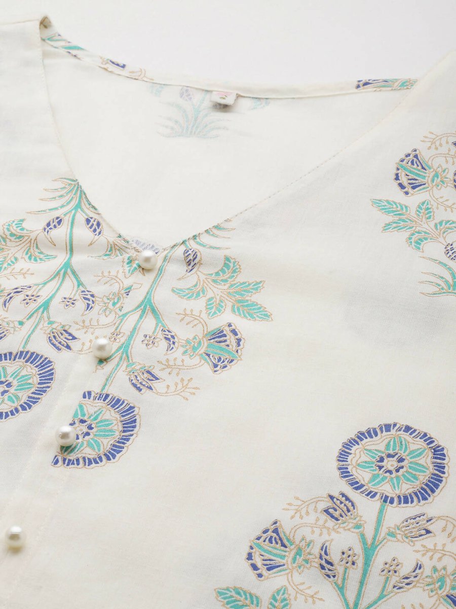 Ahalyaa Women's Traditional Wear Co-ods - Off White | Swadesiicart