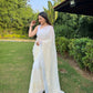 Vamsee V5-White Organza Saree - Swadesiicart
